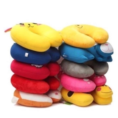 Gối chữ U kê cổ nhung Hàn Quốc siêu êm, đa màu, tiện du lịch - Giá 49.000₫
