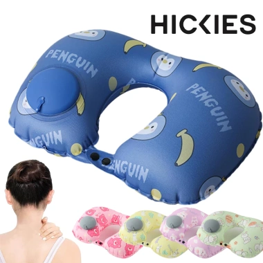 Gối chữ U lụa bơm hơi di động du lịch máy bay - Gối cổ thông minh HICKIES giá 74.000₫
