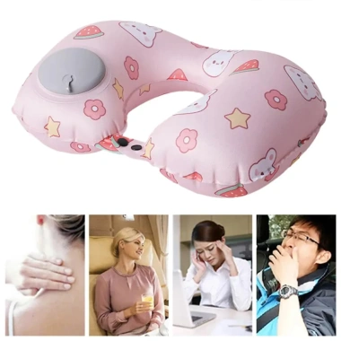 Gối chữ U lụa bơm hơi di động du lịch máy bay - Gối cổ thông minh HICKIES giá 74.000₫