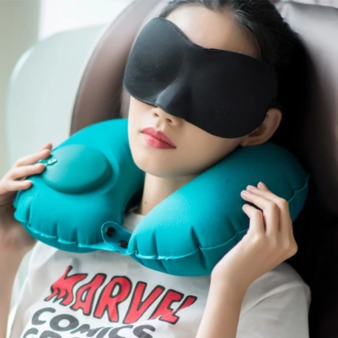 Gối Chữ U Tự Bơm Hơi Gấp Gọn Nhẹ - Thích Hợp Văn Phòng và Du Lịch, Giá 39.000₫ 2