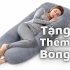 Gối chữ U và J ôm bà bầu vải nhung mịn bi 3D Tặng bông dự phòng chỉ 275.000₫ 2