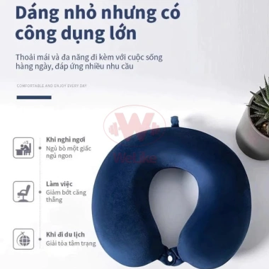 Gối chữ U Welike cao su non dạng tròn - Kê cổ giảm đau vai gáy, dùng cho văn phòng, ô tô, máy bay - Quà tặng lý tưởng 3 Gối chữ U Welike cao su non dạng tròn - Kê cổ giảm đau vai gáy, dùng cho văn phòng, ô tô, máy bay - Quà tặng lý tưởng 3
