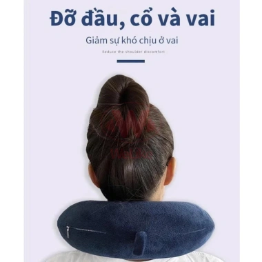 Gối chữ U Welike cao su non dạng tròn - Kê cổ giảm đau vai gáy, dùng cho văn phòng, ô tô, máy bay - Quà tặng lý tưởng