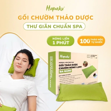 Gối Chườm Nóng Thảo Dược Hapaku - Giảm Đau Cổ Vai, Bụng Kinh, Đai Massage Quà Tặng Nữ