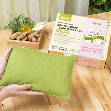 Gối Chườm Nóng Thảo Dược Hapaku - Giảm Đau Cổ Vai, Bụng Kinh, Đai Massage Quà Tặng Nữ