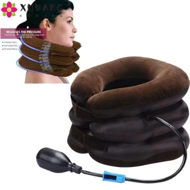 Gối Cổ 3 Tầng Bơm Hơi Mềm Mại - Thư giãn, hỗ trợ lực kéo, dùng tại nhà nam nữ, giá 86k