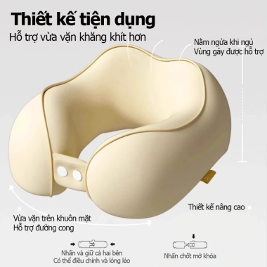 Gối cổ chữ U cao su non đàn hồi – Giảm đau mỏi cổ, ngủ ngon, ngồi xe, chỉ 229.000₫