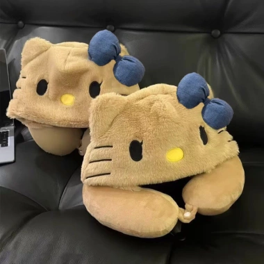 Gối cổ chữ U mũ Kitty giữ ấm mềm mại chất liệu mềm giảm giá 160k từ 196.800 VND gối kê cổ hình chữ U 9