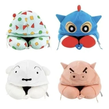 Gối cổ Crayon Shin-chan mũ trắng hình chữ U – Dễ thương, hỗ trợ ngủ, làm việc, giảm 23% 9