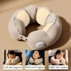 Gối cổ du lịch BTLIMER bơm hơi chữ U điều chỉnh, mềm mại, tiện dụng cho máy bay 8