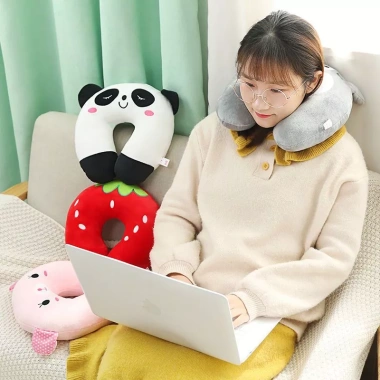 Gối cổ du lịch chữ U Kuromi Cinnamon giảm mỏi cổ, thiết kế động vật dễ thương, gối đeo cổ văn phòng cao cấp 109.000₫