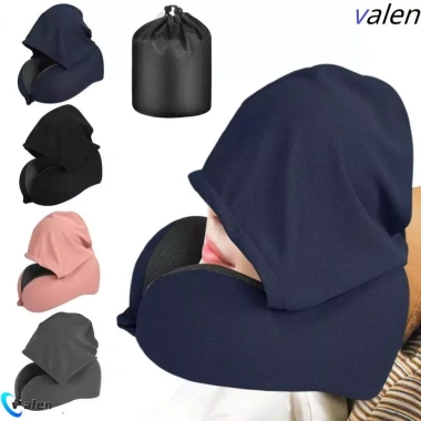 Gối cổ du lịch REXOR hình chữ U có nắp, túi đựng, điều chỉnh đa chức năng, vỏ giặt được, mũ ô tô – 199.584₫