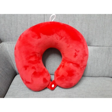 Gối cổ du lịch văn phòng chữ U dây treo nút cài - Màu đỏ, giá ưu đãi 45.000 VND