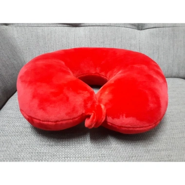 Gối cổ du lịch văn phòng chữ U dây treo nút cài - Màu đỏ, giá ưu đãi 45.000 VND
