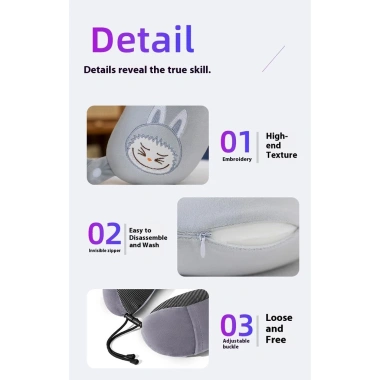 Gối cổ hình chữ U hoạt hình trẻ em Memory Foam du lịch hỗ trợ ngủ văn phòng gối đi học di động tiện dụng chỉ 223.374₫