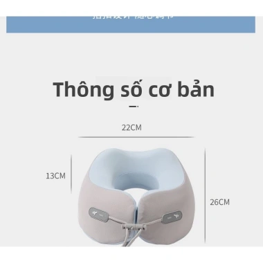 Gối cổ hình chữ U Memory Foam siêu mềm, vải từ tính, phù hợp du lịch giảm giá 7