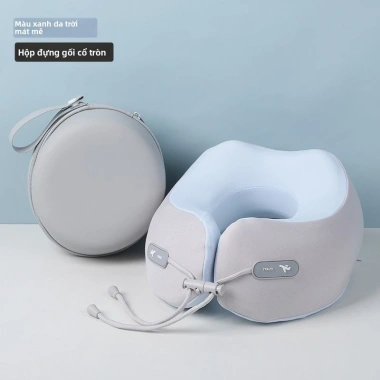 Gối cổ hình chữ U Memory Foam siêu mềm, vải từ tính, phù hợp du lịch giảm giá 9