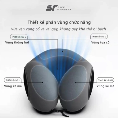Gối Cổ Văn Phòng Chữ U Cao Su Non Sairui Công Thái Học - Chống Đau Vai Gáy, Tựa Cổ Khi Bay, Ô Tô, Du Lịch, Giá Ưu Đãi 249k 4