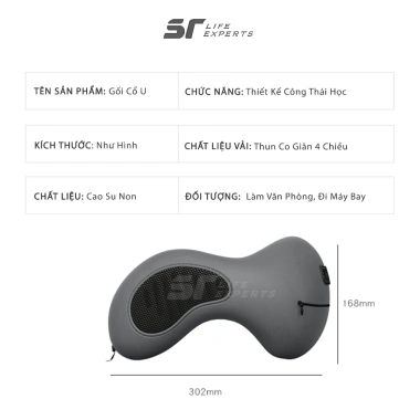Gối Cổ Văn Phòng Chữ U Cao Su Non Sairui Công Thái Học - Chống Đau Vai Gáy, Tựa Cổ Khi Bay, Ô Tô, Du Lịch, Giá Ưu Đãi 249k 8
