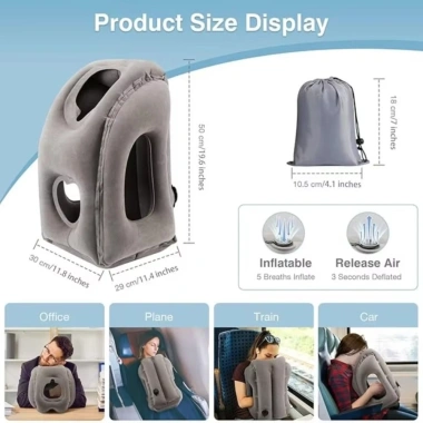 Gối đệm cổ HULEQI bơm hơi PVC - hỗ trợ cổ, cằm, du lịch máy bay, tàu hỏa - giảm giá 20% 241.488₫ 3