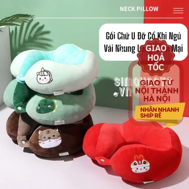Gối đỡ cổ chữ U nhung lông mềm, lót bông chống đau cổ vai gáy, văn phòng du lịch GC04 - 108.000₫
