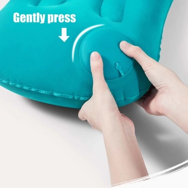 Gối du lịch bơm hơi 3 màu - Đổ xô bền, gập gọn tiện cho máy bay, xe lửa, cắm trại
