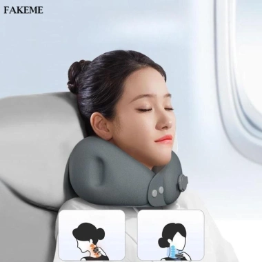 Gối du lịch bơm hơi gập lại, lưu trữ mềm, hỗ trợ cổ thoải mái - Giá 149.040 VND 7