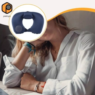 Gối du lịch bơm hơi người lớn hỗ trợ cổ nhẹ, thích hợp chuyến bay dài, công sở, du lịch, xe lửa - giá 106.920 VND