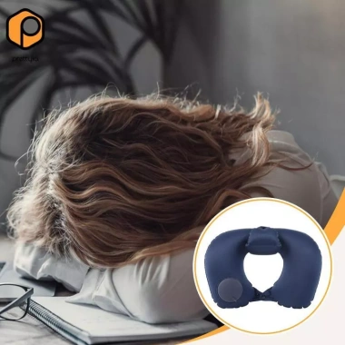 Gối du lịch bơm hơi người lớn hỗ trợ cổ nhẹ, thích hợp chuyến bay dài, công sở, du lịch, xe lửa - giá 106.920 VND