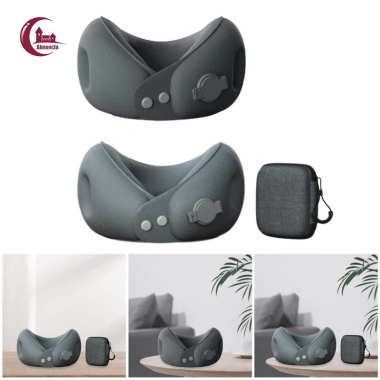 Gối du lịch bơm hơi siêu nhẹ, giặt được, hỗ trợ cổ, gọn gàng cho máy bay và ba lô 6