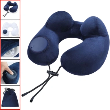 Gối du lịch bơm hơi WANCGAI - Đệm cổ hỗ trợ, máy ép U gập gọn, phù hợp máy bay, giá 184k 7