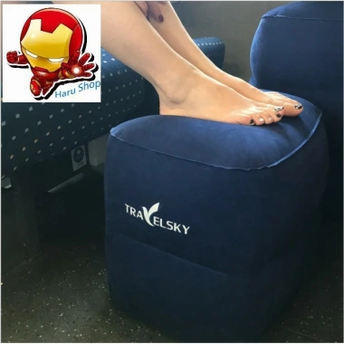 Gối gác chân cao cấp bơm hơi, dùng tại nhà, máy bay, ô tô - kèm túi bơm 6