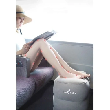 Gối gác chân cao cấp bơm hơi, dùng tại nhà, máy bay, ô tô - kèm túi bơm 7