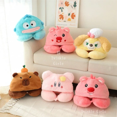 Gối hình chữ U Kuromi Cinnamoroll du lịch - Gối ngủ máy bay Hello Kitty Melody Capybara Chiikawa, giá 150.277₫