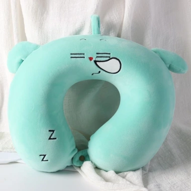 Gối hình chữ U mềm di động hỗ trợ cổ Memory Foam - Văn phòng, nhà, du lịch, máy bay ngủ, quà tặng đi học