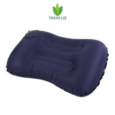 Gối hơi chữ nhật 49x32cm - Tựa lưng, ngủ văn phòng, vải họa tiết thô, bơm tay/thổi, giá chỉ 53.000₫