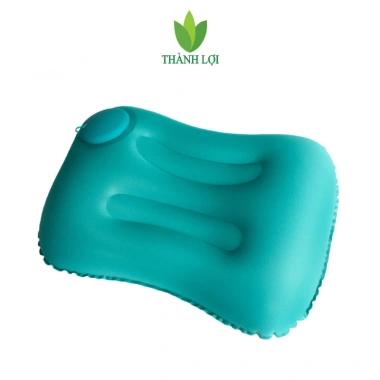 Gối hơi chữ nhật 49x32cm - Tựa lưng, ngủ văn phòng, vải họa tiết thô, bơm tay/thổi, giá chỉ 53.000₫