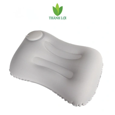 Gối hơi chữ nhật 49x32cm - Tựa lưng, ngủ văn phòng, vải họa tiết thô, bơm tay/thổi, giá chỉ 53.000₫