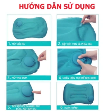 Gối Hơi Đa Năng Gấp Gọn Tiện Lợi - Êm Ái, Thoải Mái Công Việc và Du Lịch, Giá 89.000