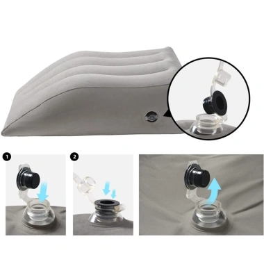 Gối Kê Chân Bơm Hơi Tam Giác PVC - Du Lịch, Chống Giãn Tĩnh Mạch, Giá 68.000₫
