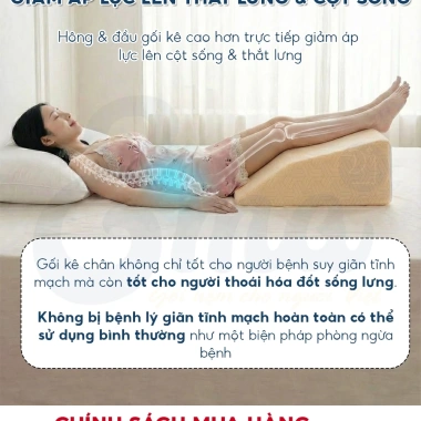 Gối kê chân Ema chống suy giãn tĩnh mạch - Tăng tuần hoàn, giảm phù nề, thẩm mỹ, chỉ 406.000₫