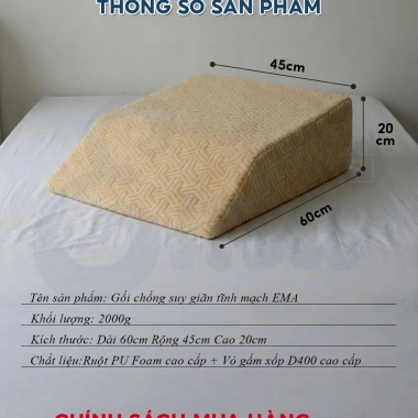 Gối kê chân Ema chống suy giãn tĩnh mạch - Tăng tuần hoàn, giảm phù nề, thẩm mỹ, chỉ 406.000₫ 6 Gối kê chân Ema chống suy giãn tĩnh mạch - Tăng tuần hoàn, giảm phù nề, thẩm mỹ, chỉ 406.000₫ 6