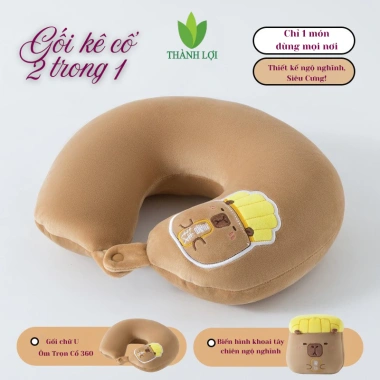 Gối Kê Cổ 2 trong 1 Siêu Mềm, Hạt Xốp U - Du Lịch và Văn Phòng, Giá 135.000đ 6