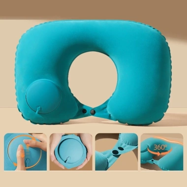 Gối kê cổ chữ U bơm hơi tiện dụng, giảm 20% cho chuyến bay dài, chỉ 46.000 VND