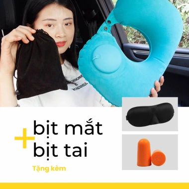 Gối Kê Cổ Chữ U Bơm Hơi Tự Động - Dễ Bấm, Tựa Đầu & Cổ Ô Tô By-928 Giá 69.000 VND