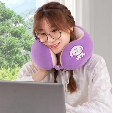 Gối kê cổ chữ U bông cotton êm nhẹ GOITHU849 - Du lịch, đi làm, chỉ 89.900₫