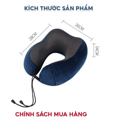 Gối kê cổ chữ U cao su non EMA - Chống đau mỏi cổ, thoải mái làm việc văn phòng, ngồi tàu xe du lịch - Giá 168.000đ
