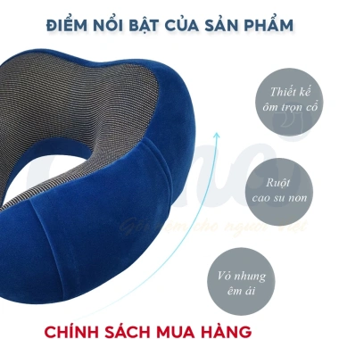 Gối kê cổ chữ U cao su non EMA - Chống đau mỏi cổ, thoải mái làm việc văn phòng, ngồi tàu xe du lịch - Giá 168.000đ