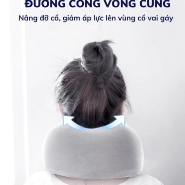 Gối kê cổ chữ U CECILA cao su non mềm, đàn hồi tốt, vỏ mịn thoáng khí dành cho dân văn phòng