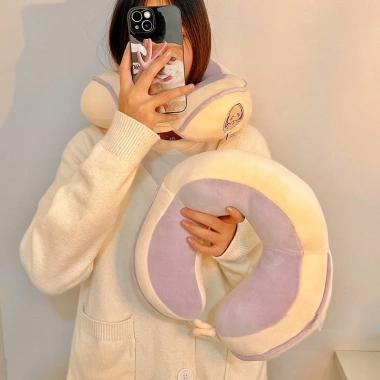 Gối kê cổ chữ U ruột bông cotton cao cấp êm mềm cho văn phòng và xe hơi ZIMSAM GOIVIEN128 - 98.900đ